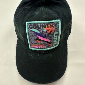 New Country Love Logo Graphic Black Adjustable Baseball Cap Hat One Size